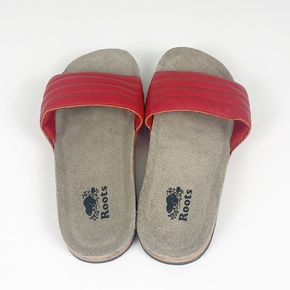 Roots women’s slide red leather size 8 - Picture 3 of 8